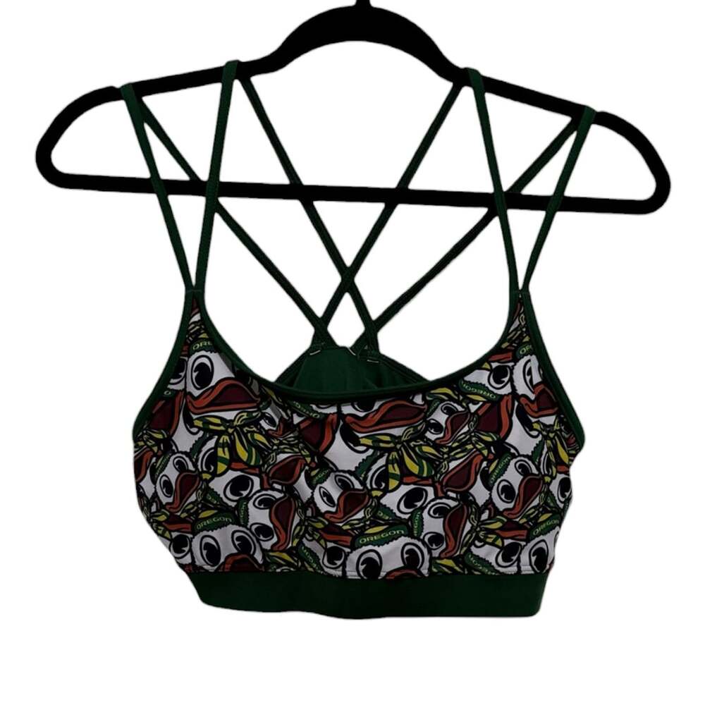 Size X-Large Zoozatz Athleisure University of Oregon Ducks Strappy Sports Bra - Picture 1 of 2